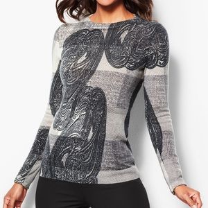 Talbots cashmere paisley sweater size Mp